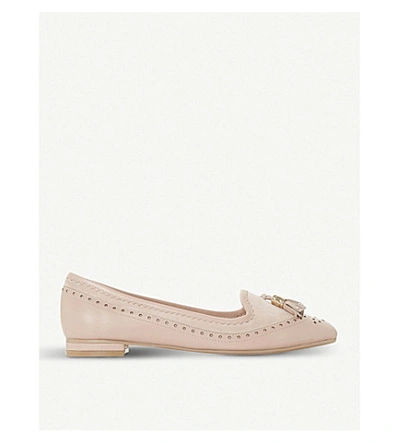 Dune Gambie Brogue-style Suede Tassel Loafers In Blush-leather