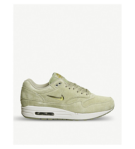 Nike Air Max 1 Jewel Suede Trainers In Neutral Olive | ModeSens Nike Air Max 1 Jewel Suede Trainers In Neutral Olive | ModeSens