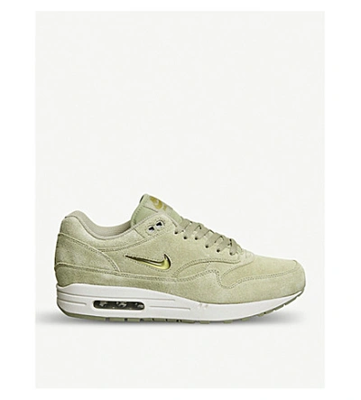 Nike Air Max 1 Jewel Suede Trainers In Neutral Olive