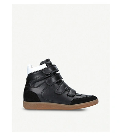 Isabel Marant Bilsy Leather Wedge Trainers In Black