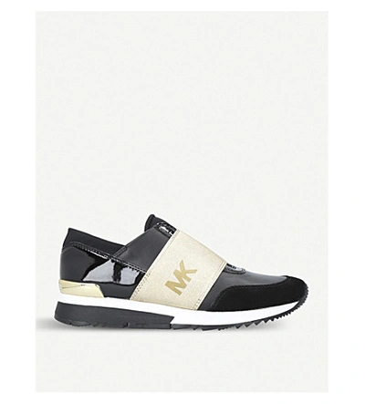 Michael Michael Kors Mk Logo-detail Leather Sneakers In Blk/other