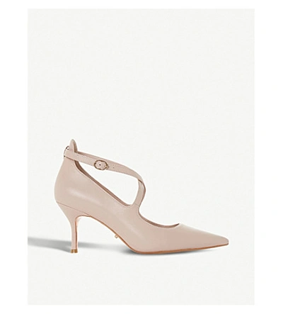 Dune Adline Pointed Leather Court Shoes In Blush-leather