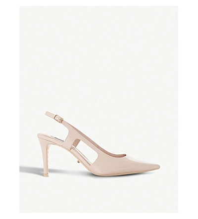 Dune Crowne Slingback Patent Court Shoes In Blush-patent Synthetic