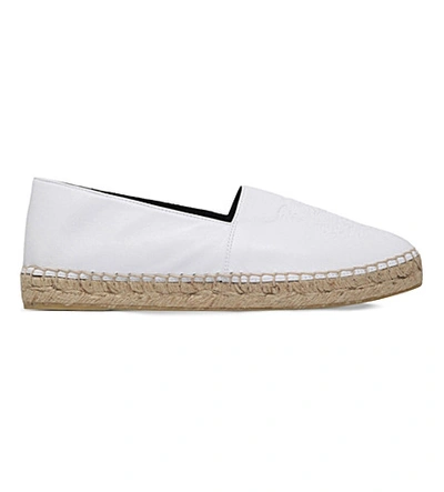 Kenzo Tiger Leather Espadrilles In White