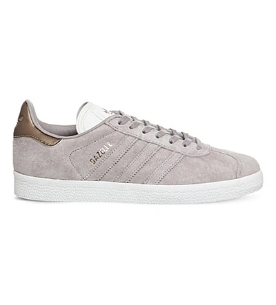 Adidas Originals Gazelle Low-top Suede Trainers In Vapour Grey White