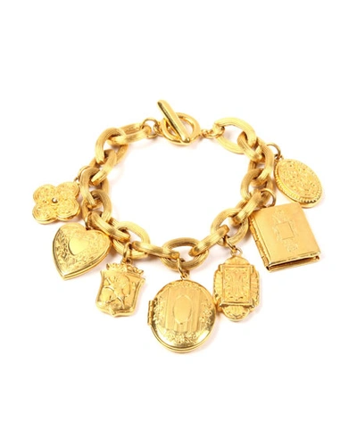 Ben-amun Royal Locket Charm Bracelet In Gold
