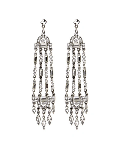 Ben-amun Multi-strand Crystal Drop Earrings In Silver