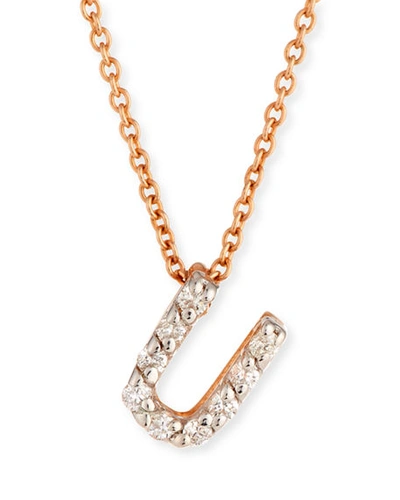 Kismet By Milka 14k Diamond Initial Pendant Necklace In Initial U