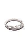 David Yurman 4.5mm Stax Chain Link Ring With Diamonds And 18k White Gold