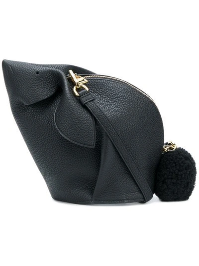 Loewe Bunny Mini Leather Crossbody Bag In Black