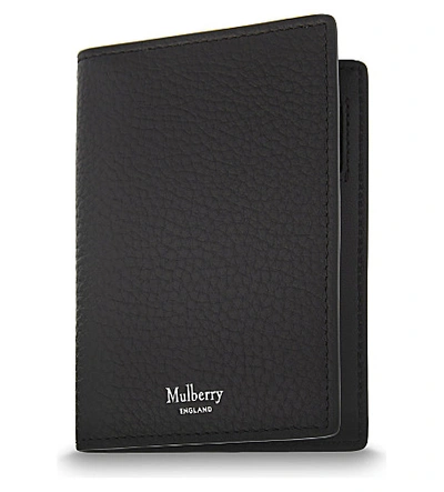 Mulberry Grained Leather Card Wallet In Black