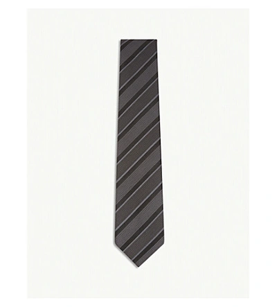 Tom Ford Tonal Stripe Silk Tie In Black