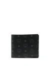 Mcm Men's Visetos Monogram Flap Wallet In Black