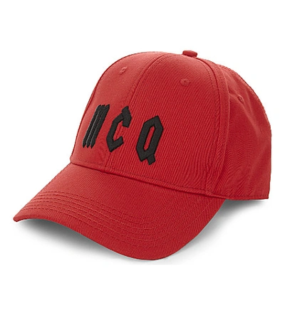 Mcq By Alexander Mcqueen Logo Cotton Baseball Cap In Red Black