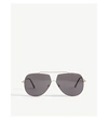 Tom Ford Chase Pilot-frame Sunglasses In Shiny Rose Gold / Smoke