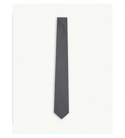 Paul Smith Micro-dot Silk Tie In Grey