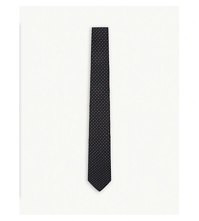 Paul Smith Micro-dot Silk Tie In Black