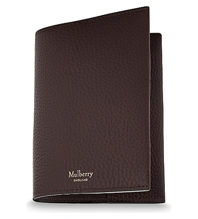 Mulberry Grained Leather Passport Cover In Oxblood