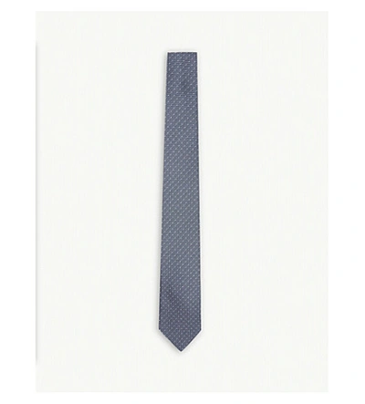Paul Smith Micro-dot Silk Tie In Airforce