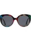 Gucci Cat Eye Glitter Acetate Sunglasses In Dark Stripes