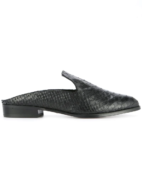Robert Clergerie Black Croc-embossed Alice Slip-on Loafers | ModeSens