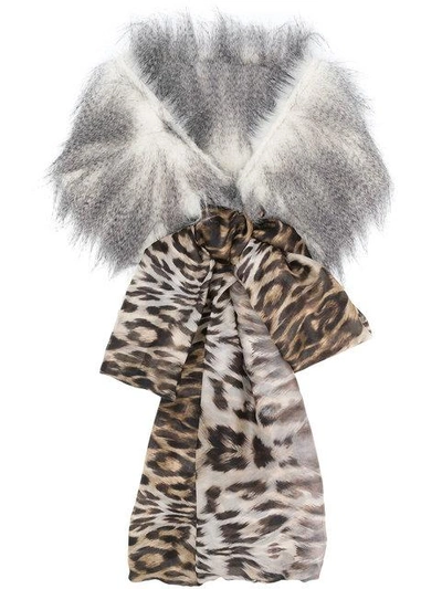 Liska Collar And Tie Scarf In Grey