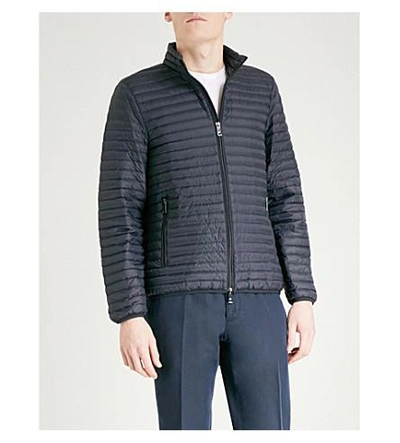 Emporio Armani Quilted Shell-down Jacket In Navy