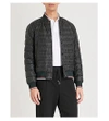 Moncler Striped-trim Quilted Down Jacket In Black