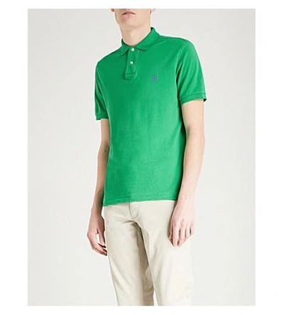 Polo Ralph Lauren Slim-fit Cotton-piqué Polo Shirt In Stem/sp18