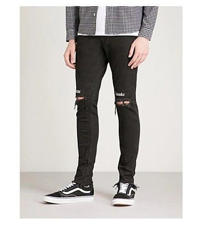 Represent Destroyer Slim-fit Skinny Jeans In Black Wide Awake