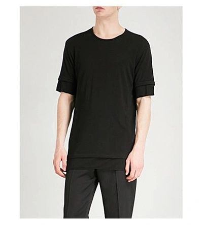 Yohji Yamamoto Double-sleeve Jersey T-shirt In Black