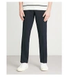 Sandro Slim-fit Tapered Stretch-wool Trousers In Navy Blue