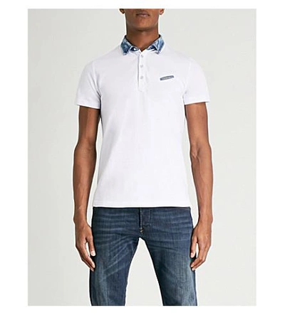 Diesel T-sam Cotton-piqué Polo Shirt In Bright White