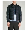 Moncler Striped-trim Quilted Down Jacket In Navy