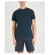 Moncler Striped-trim Cotton-jersey T-shirt In Navy