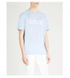 Versace Logo-print Cotton-jersey T-shirt In Blue