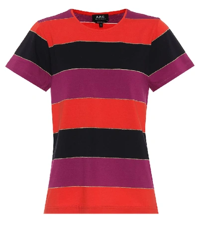Apc Millbrook Striped Jersey T-shirt In Multicoloured