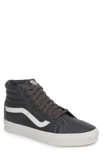 Vans Sk8-hi Reissue Leather Sneaker In Asphalt/blanc De Blanc Leather