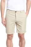 Ag Wanderer Slim Fit Cotton & Linen Shorts In Mineral Veil