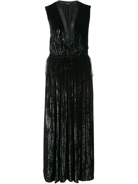 Adam Lippes Sleeveless Striped A-Line Cocktail Dress In Black | ModeSens