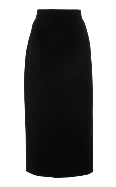 Narciso Rodriguez Wool Pique Pencil Skirt In Black