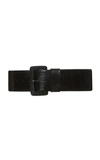 Carolina Herrera Snakeskin Wide Belt In Black