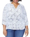 Nydj Pleat-back Printed Blouse In Into The Mystic Tranquility