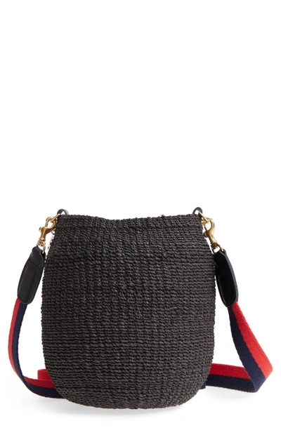 Clare V Pot De Miel Top Handle Straw Basket Bag - Black In Black Woven