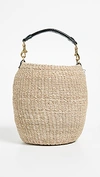 Clare V Pot De Miel Top Handle Straw Basket Bag - Ivory In Cream-woven