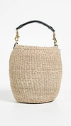 Clare V Pot De Miel Top Handle Straw Basket Bag - Ivory In Beige