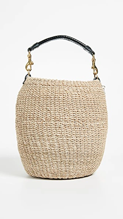 Clare V Pot De Miel Top Handle Straw Basket Bag - Ivory In White