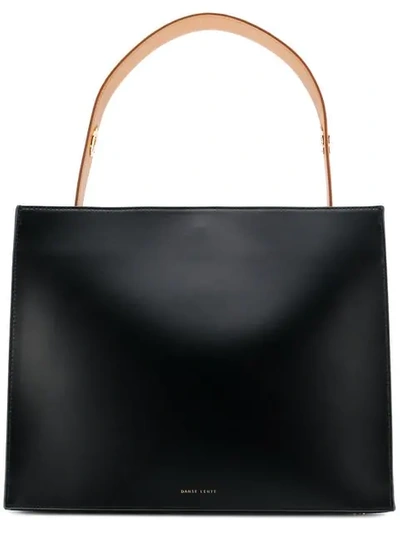 Danse Lente Young Leather Tote Bag - Black In Black Sand