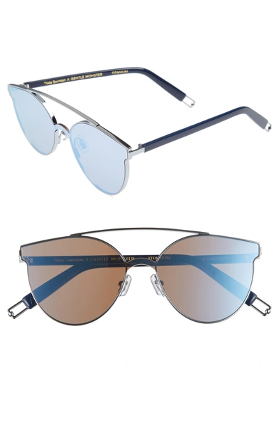 Gentle Monster Trick Of The Light 60mm Shield Sunglasses - Blue Mirror
