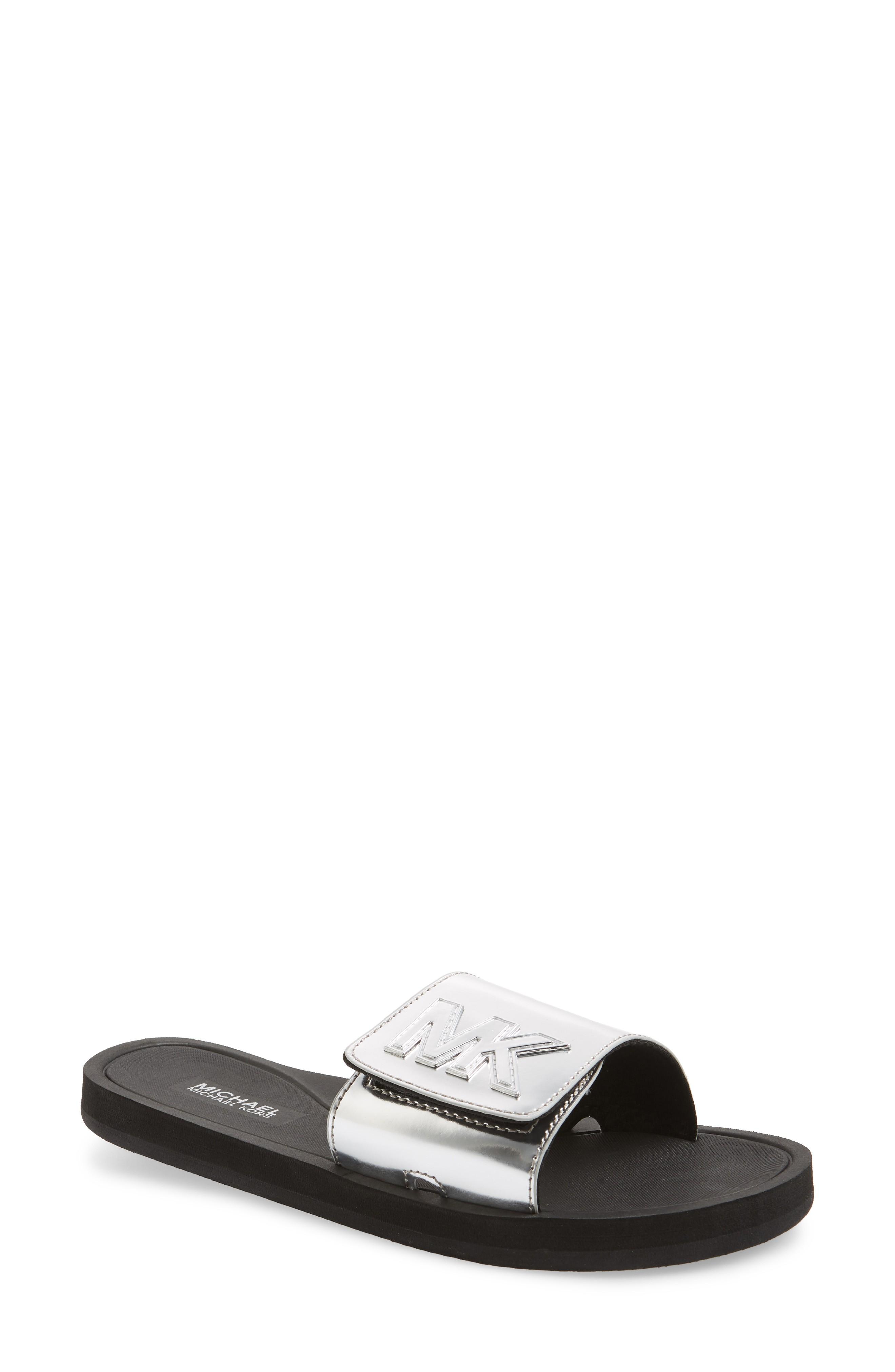 michael kors slides silver